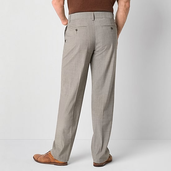 Stafford Coolmax All Season Ecomade Mobility Mens Adaptive Classic Fit Flat Front Suit Pant