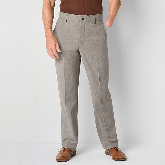 Stafford Coolmax All Season Ecomade Mobility Mens Adaptive Classic Fit Flat Front Suit Pant