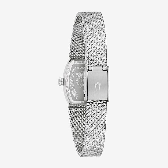 Bulova Goddess Of Time Womens Silver Tone Stainless Steel Bracelet Watch 96l343