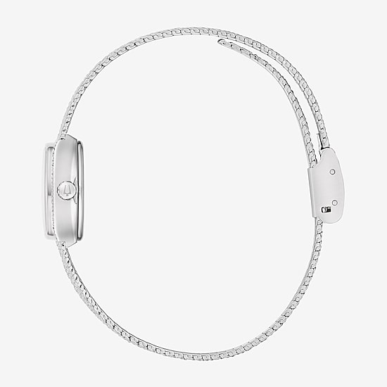 Bulova Goddess Of Time Womens Silver Tone Stainless Steel Bracelet Watch 96l343