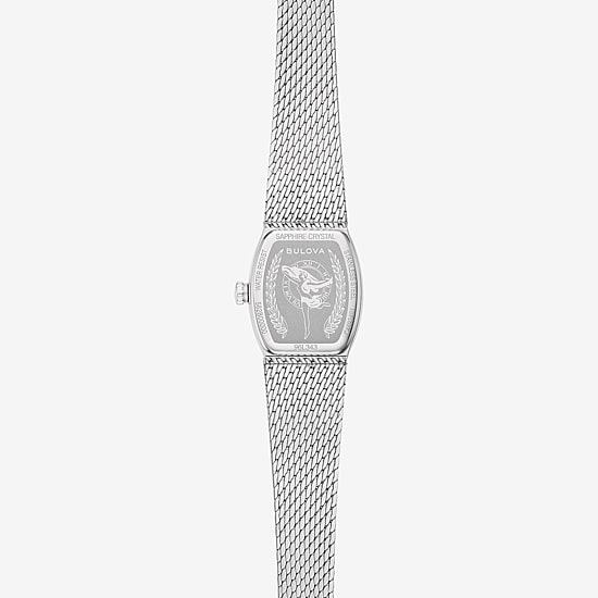 Bulova Goddess Of Time Womens Silver Tone Stainless Steel Bracelet Watch 96l343