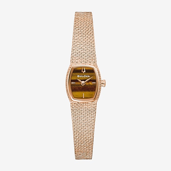 Bulova Goddess Of Time Womens Rose Goldtone Stainless Steel Bracelet Watch 97l185
