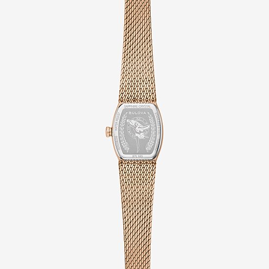 Bulova Goddess Of Time Womens Rose Goldtone Stainless Steel Bracelet Watch 97l185