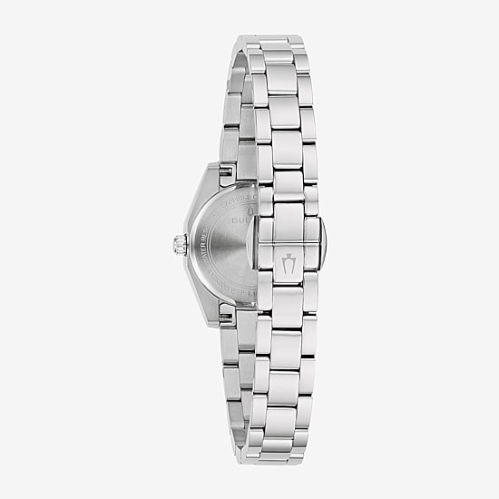 Bulova Surveyor Womens Silver Tone Stainless Steel Bracelet Watch 96l345