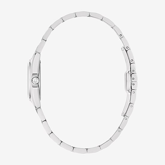 Bulova Surveyor Womens Silver Tone Stainless Steel Bracelet Watch 96l345