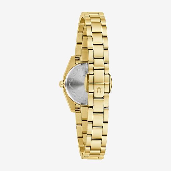 Bulova Surveyor Womens Gold Tone Stainless Steel Bracelet Watch 97l187