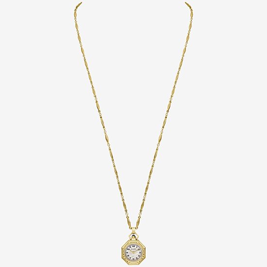 Bulova Rubaiyat Womens Gold Tone Stainless Steel Pocket Watch 97l182