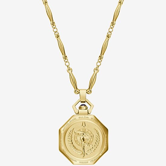 Bulova Rubaiyat Womens Gold Tone Stainless Steel Pocket Watch 97l182