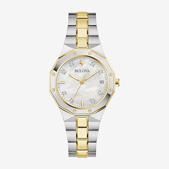 Bulova Prestige\N Womens Two Tone Stainless Steel Bracelet Watch 98p234