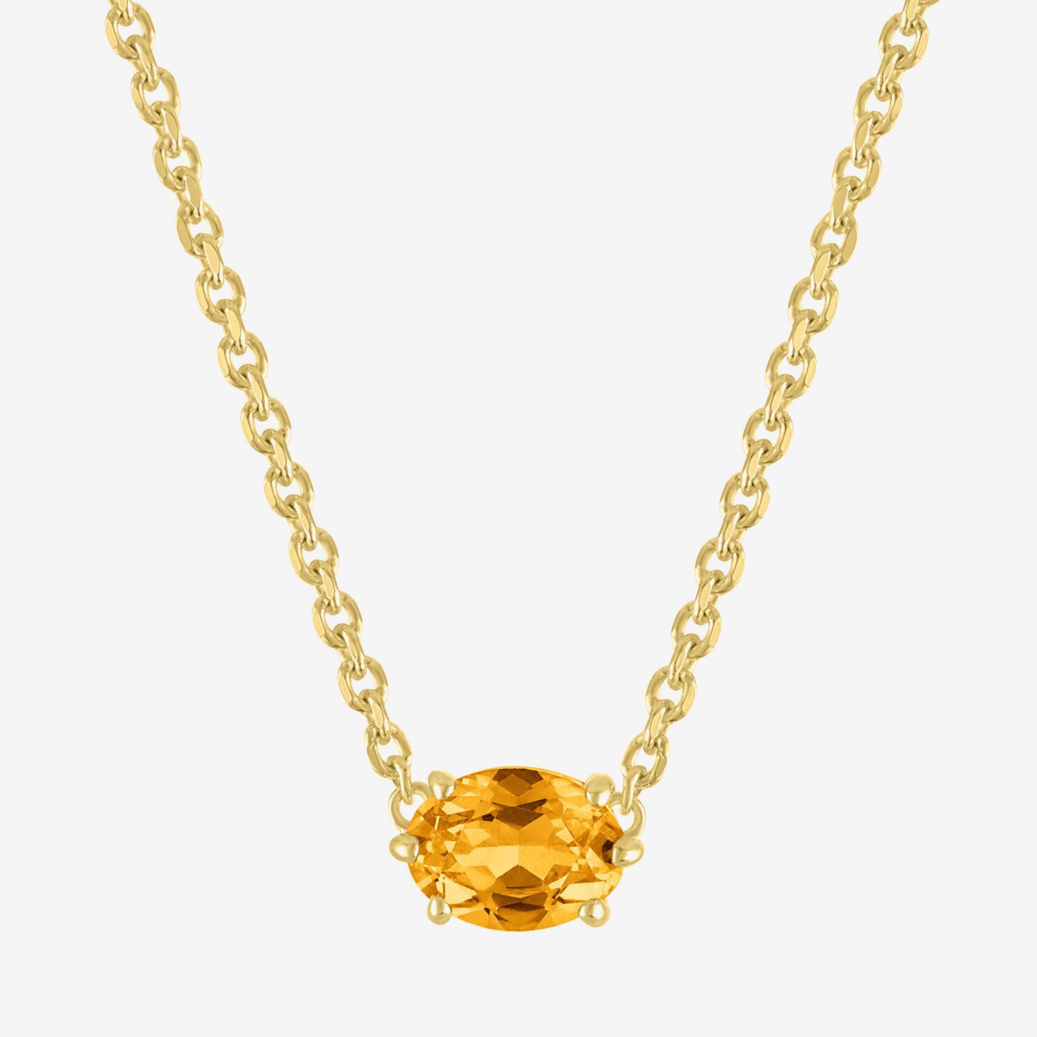 Gemstone 14K Gold Over Silver Oval 17.5 Inch Pendant Necklace