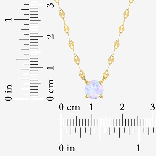 Gemstone 14K Gold Over Silver Round 18 Inch Pendant Necklace