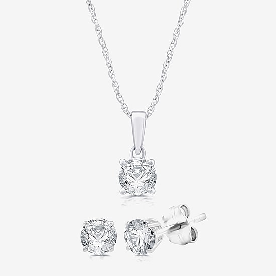 ( G/SI1-SI2 ) 2 CT. T.W. Lab-Grown Diamond Sterling Silver or 14K Gold over Silver  2-pc. Jewelry Set