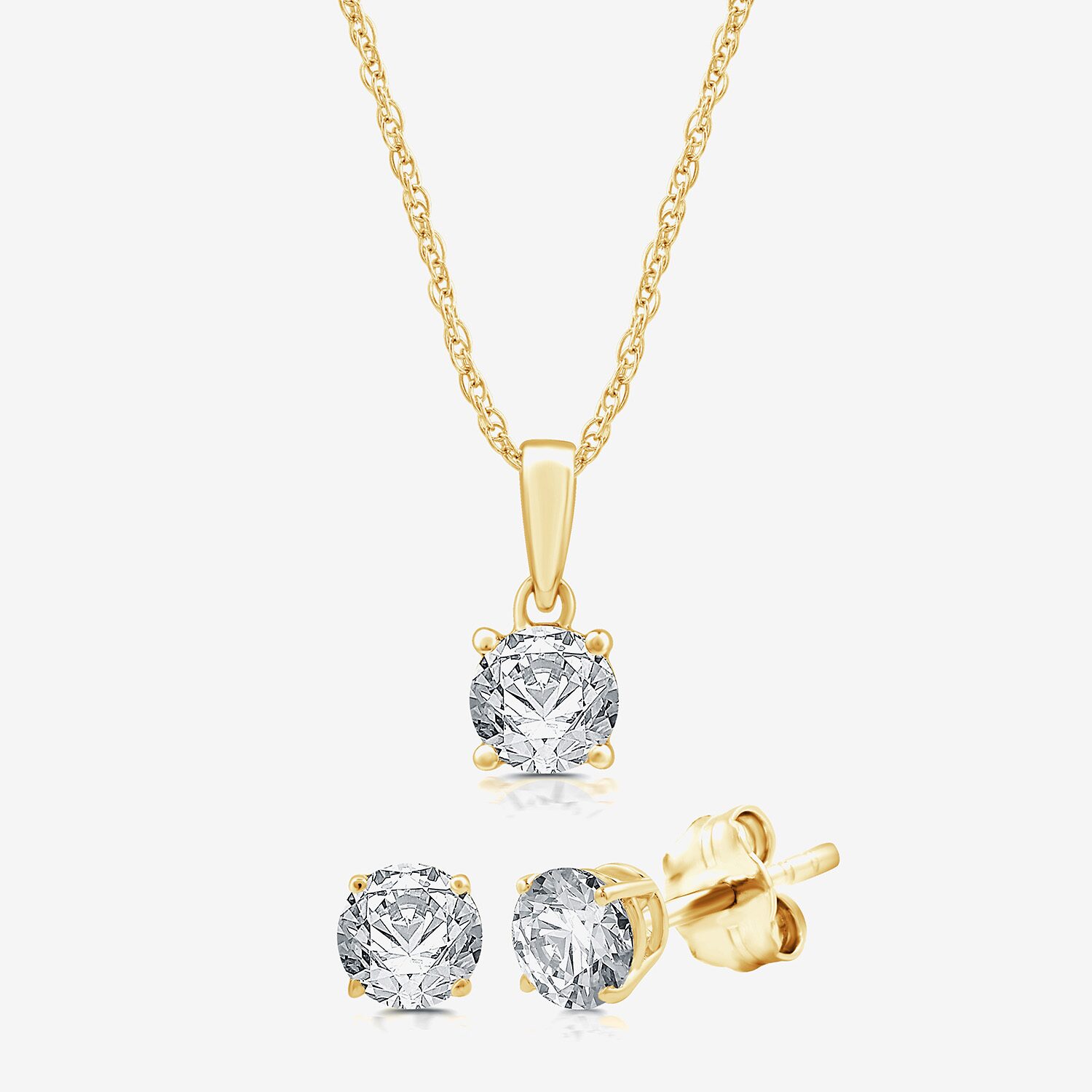 G, Si1-Si2 Womens 2 CT. Lab Grown White Diamond Sterling Silver OR 14K Gold over  2-pc. Jewelry Set