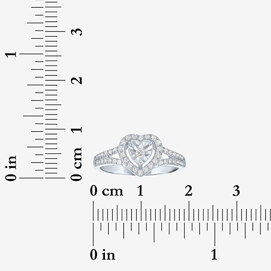 Womens 1/4 CT. T.W. Lab Grown White Diamond Sterling Silver Crossover Engagement Ring