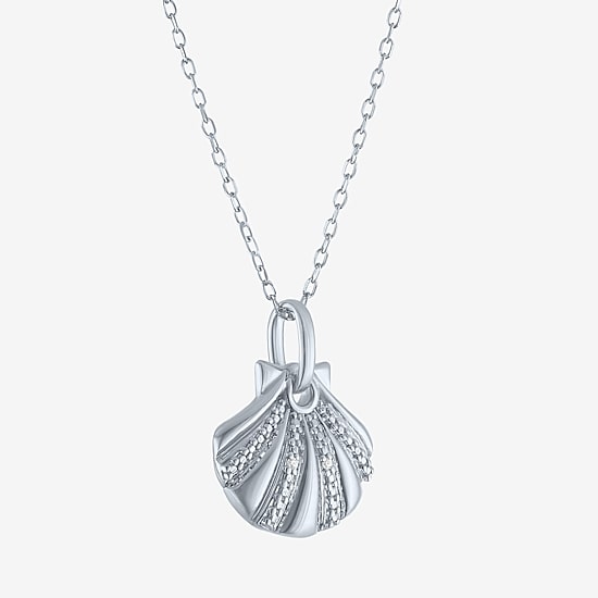 Diamond Accent (G-H Womens Diamond Accent Lab Grown White Diamond Accent Sterling Silver 16 Inch Pendant Necklace