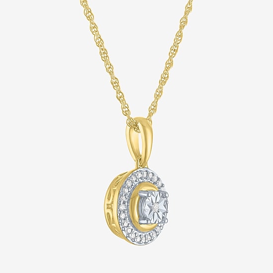 (G-H, Si2-I1) Womens 1/7 CT. T.W. Lab Grown White Diamond 14K Gold Over Silver Round 2-pc. Jewelry Set