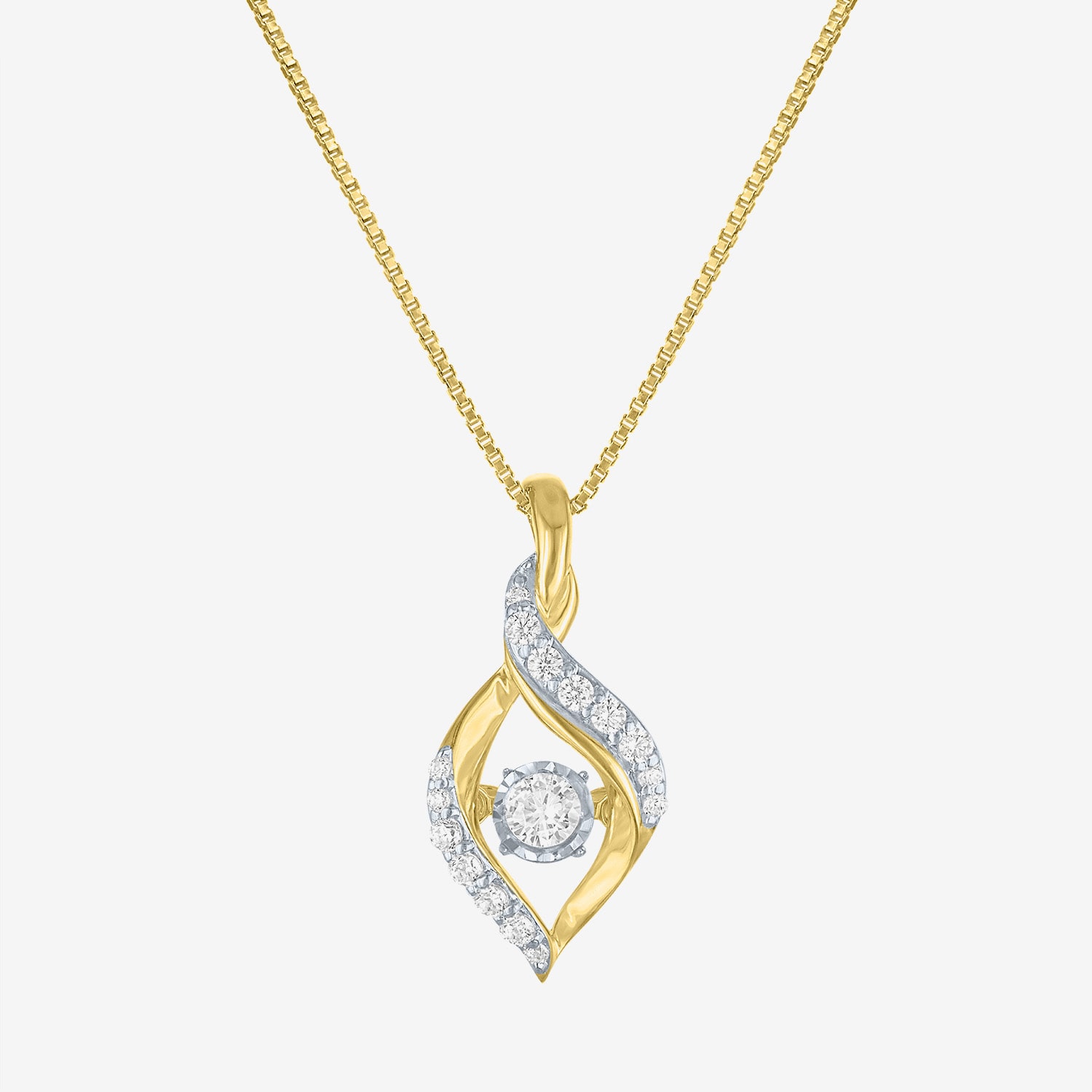 (G-H, Si2-I1) Womens 1/4 CT. T.W. Lab Grown White Diamond 14K Gold Over Silver 18 Inch Pendant Necklace