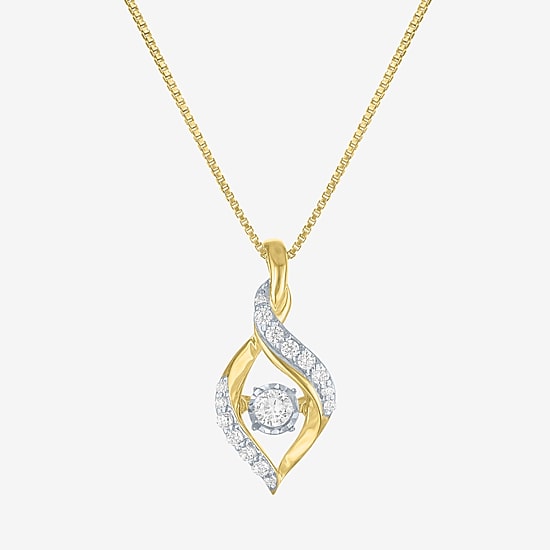 (G-H, Si2-I1) Womens 1/4 CT. T.W. Lab Grown White Diamond 14K Gold Over Silver 18 Inch Pendant Necklace