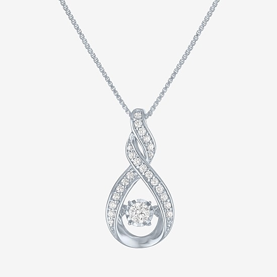 (G-H, Si2-I1) Womens 1/4 CT. T.W. Lab Grown White Diamond Sterling Silver 18 Inch Pendant Necklace