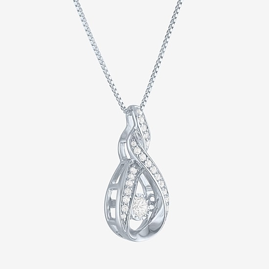 (G-H, Si2-I1) Womens 1/4 CT. T.W. Lab Grown White Diamond Sterling Silver 18 Inch Pendant Necklace