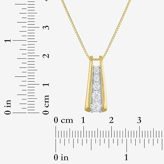 (G-H / Si2-I1) Womens 1/4 CT. T.W. Lab Grown White Diamond 14K Gold Over Silver Round 18 Inch Pendant Necklace