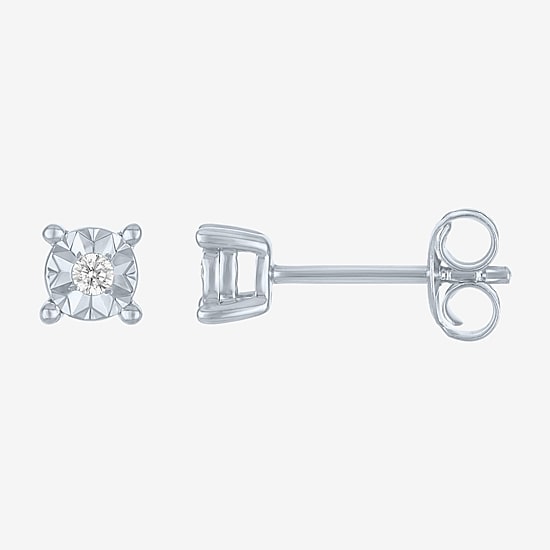 (G-H, Si2-I1) Womens 1/8 CT. T.W. Lab Grown White Diamond Sterling Silver Round 2-pc. Jewelry Set