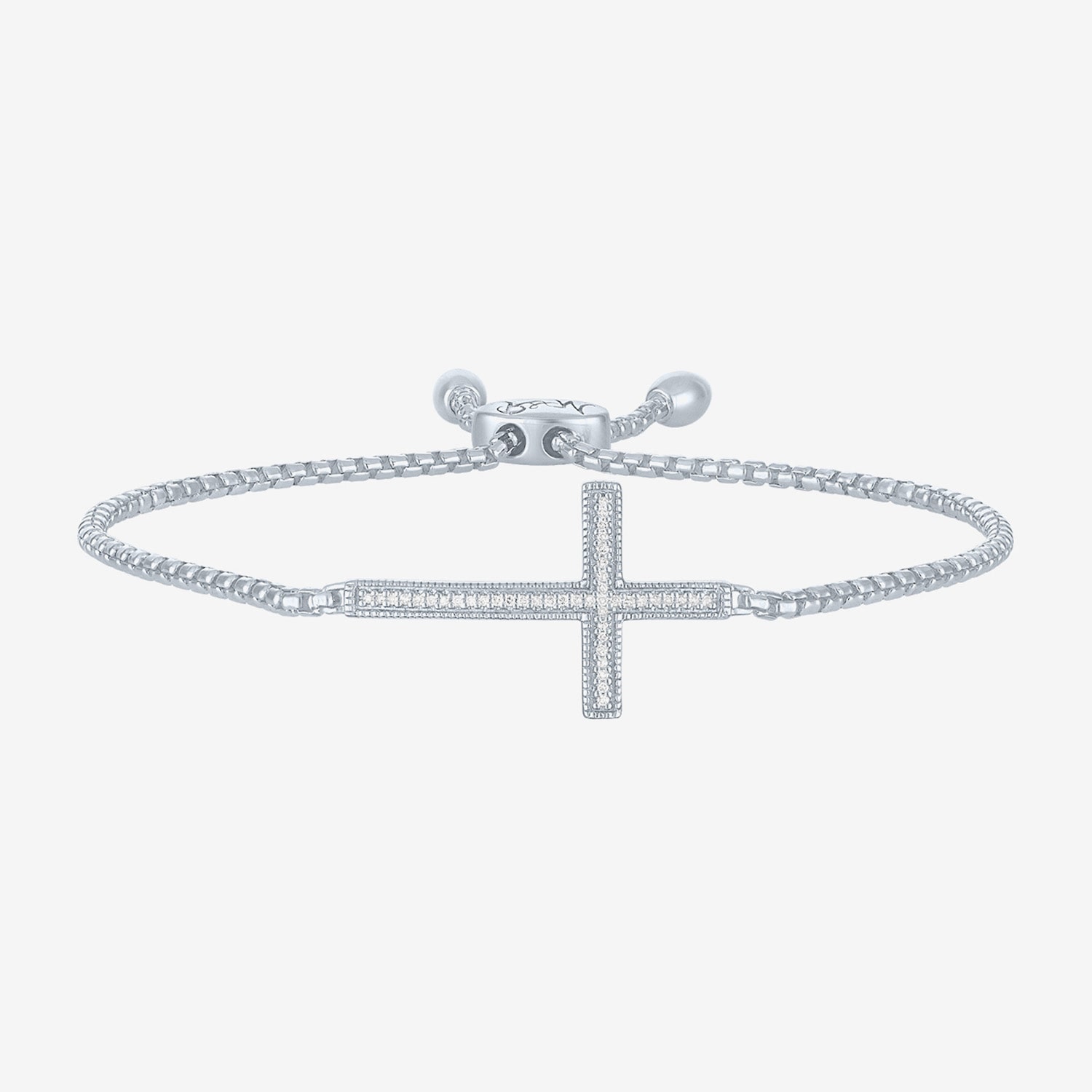 Rhythm and Muse Diamond-Accent Sterling SIlver Cross Bracelet