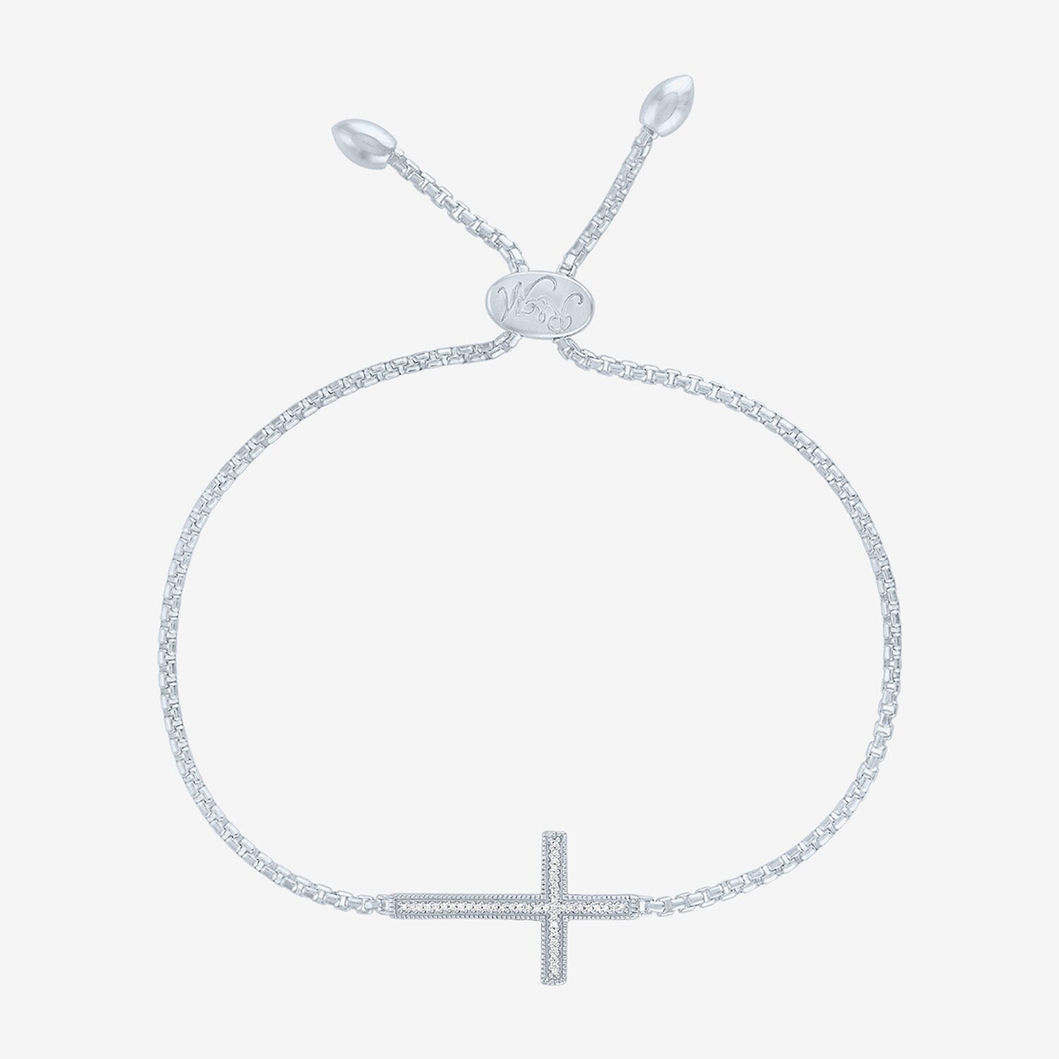 Rhythm and Muse Diamond-Accent Sterling SIlver Cross Bracelet