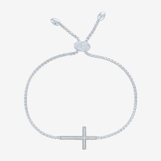 Rhythm and Muse Diamond-Accent Sterling SIlver Cross Bracelet
