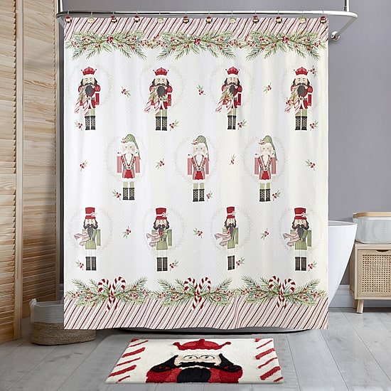 Avanti Peppermint Nutcracker Shower Curtain
