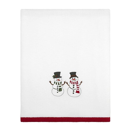 Avanti Winter Snowman Embellished Holiday Bath Towel