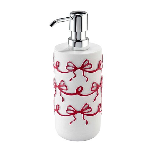 Avanti Christmas Bows Resin Lotion Dispenser - White Red
