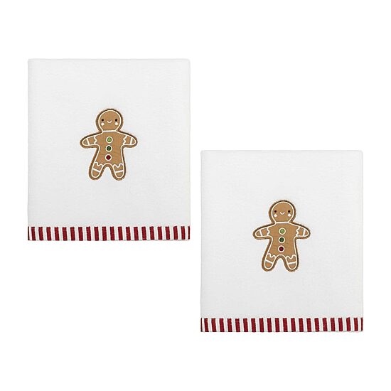 Avanti Gingerbread Man 2-pc. Embellished Hand Towel