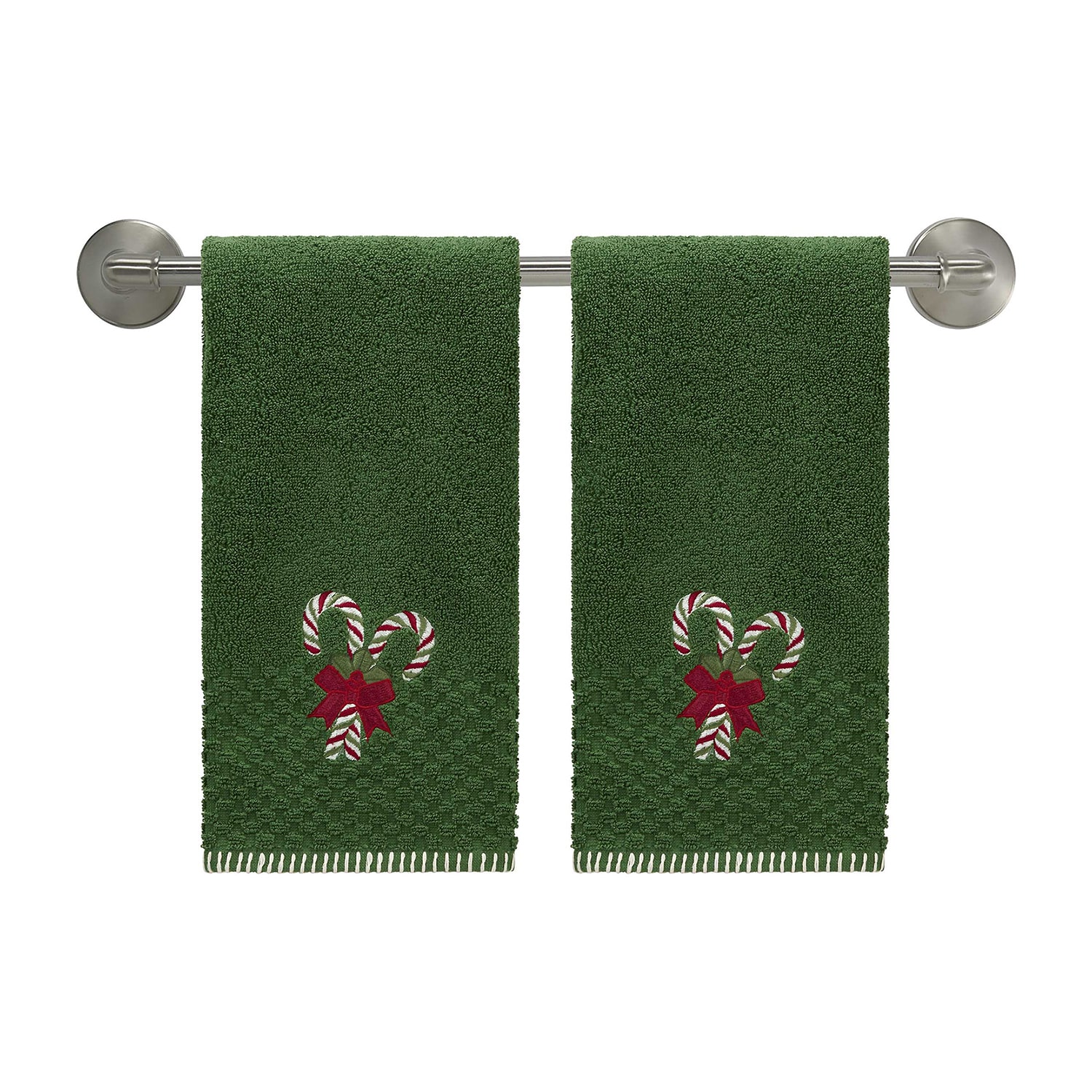 Avanti Candy Cane 2-pc. Embellished Hand Towel