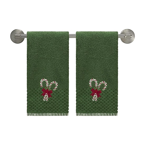Avanti Candy Cane 2-pc. Embellished Hand Towel