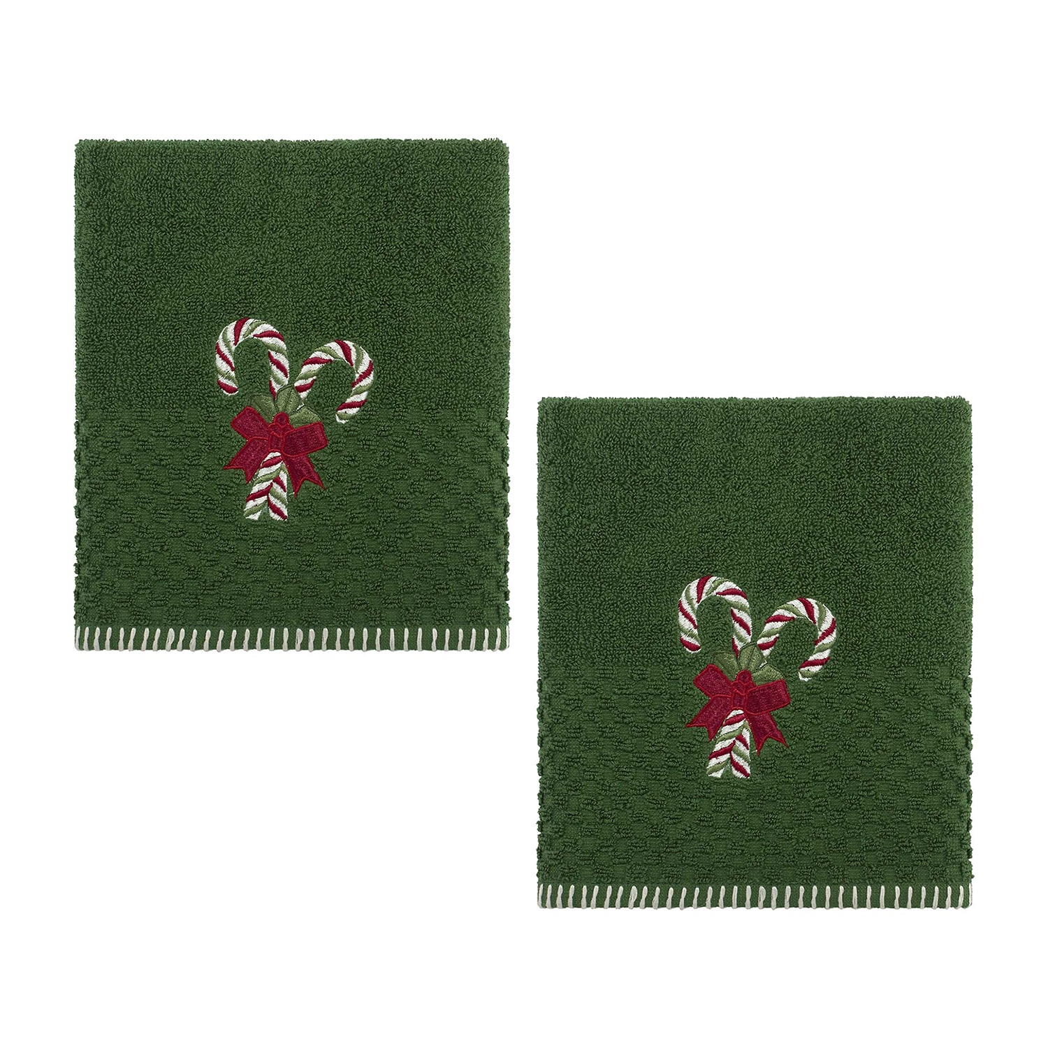 Avanti Candy Cane 2-pc. Embellished Hand Towel