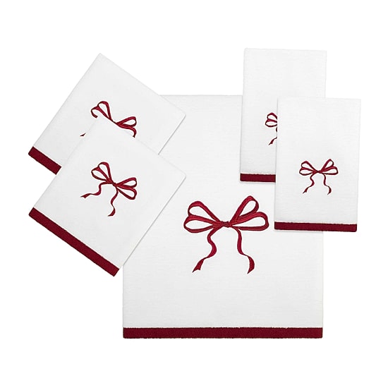Avanti Christmas Bows 2-pc. Embellished Hand Towel