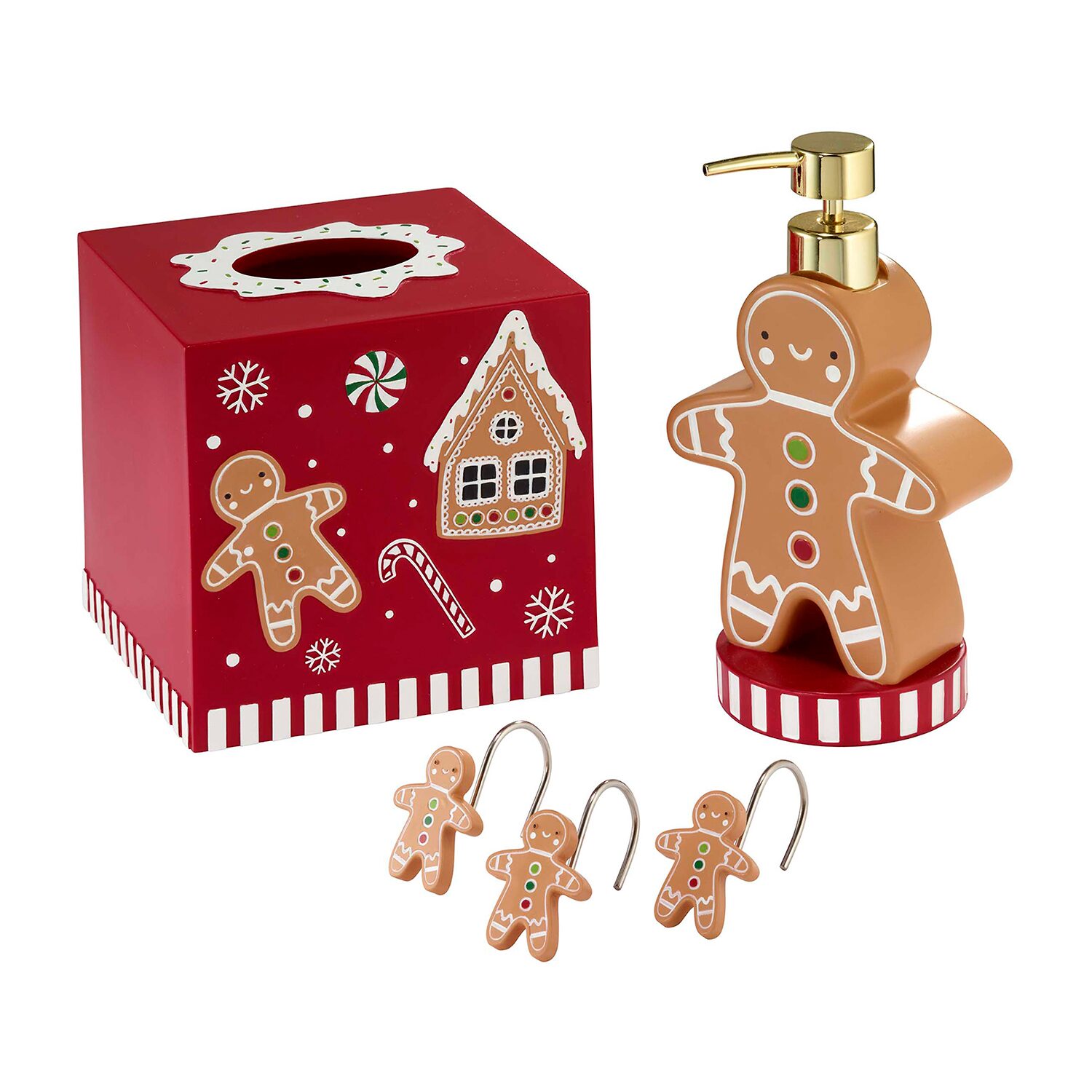 Avanti Gingerbread Man Shower Curtain Hooks