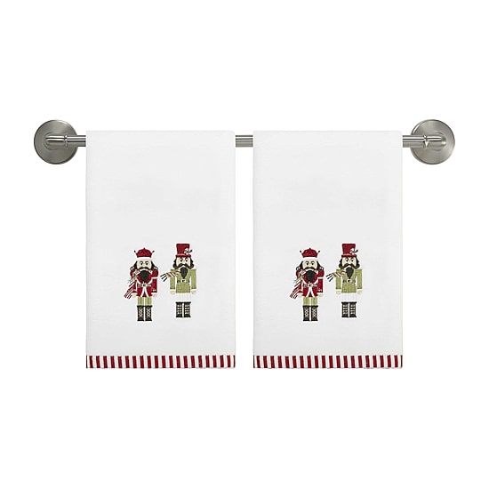 Avanti Peppermint Nutcracker 2-pc. Embellished Hand Towel