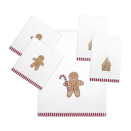 Avanti Gingerbread Man Embellished Holiday Bath Towel