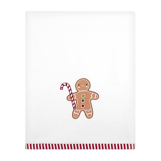 Avanti Gingerbread Man Embellished Holiday Bath Towel