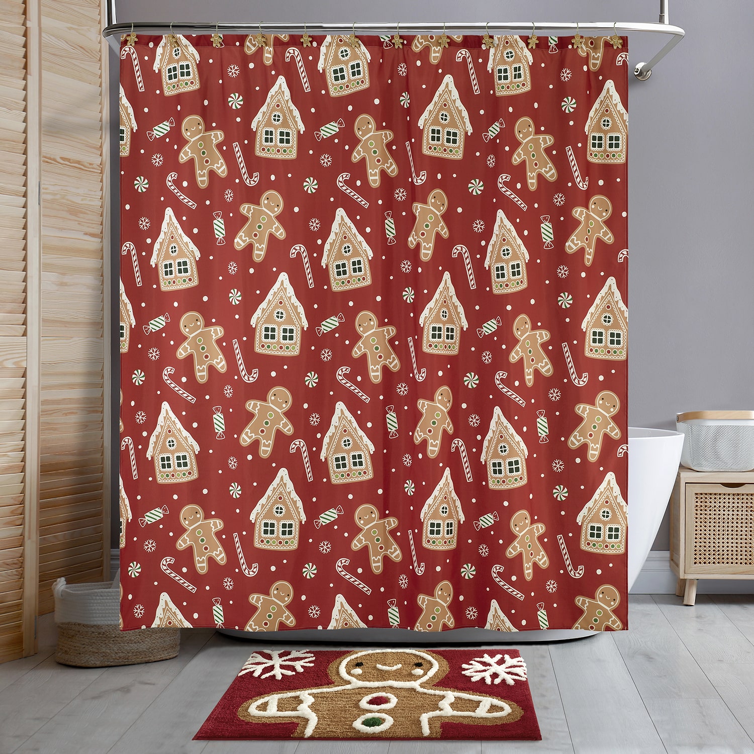 Avanti Gingerbread Man Shower Curtain