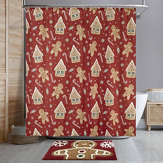 Avanti Gingerbread Man Shower Curtain