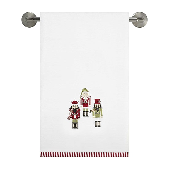 Avanti Peppermint Nutcracker Embellished Holiday Bath Towel