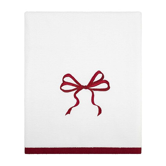 Avanti Christmas Bows Embellished Holiday Bath Towel