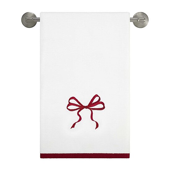 Avanti Christmas Bows Embellished Holiday Bath Towel
