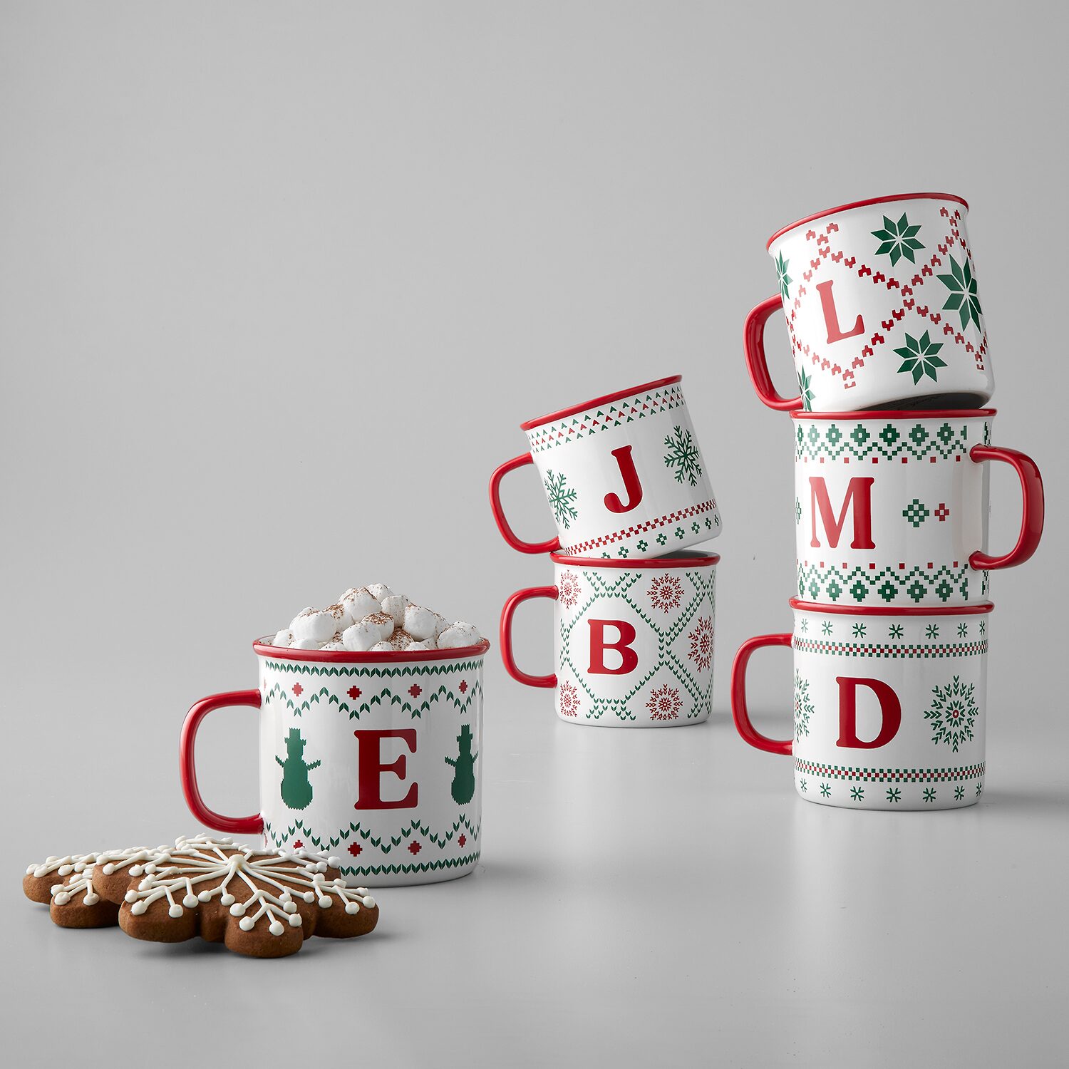 North Pole Trading Co. Ski Lodge Monogram Holiday Coffee Mug