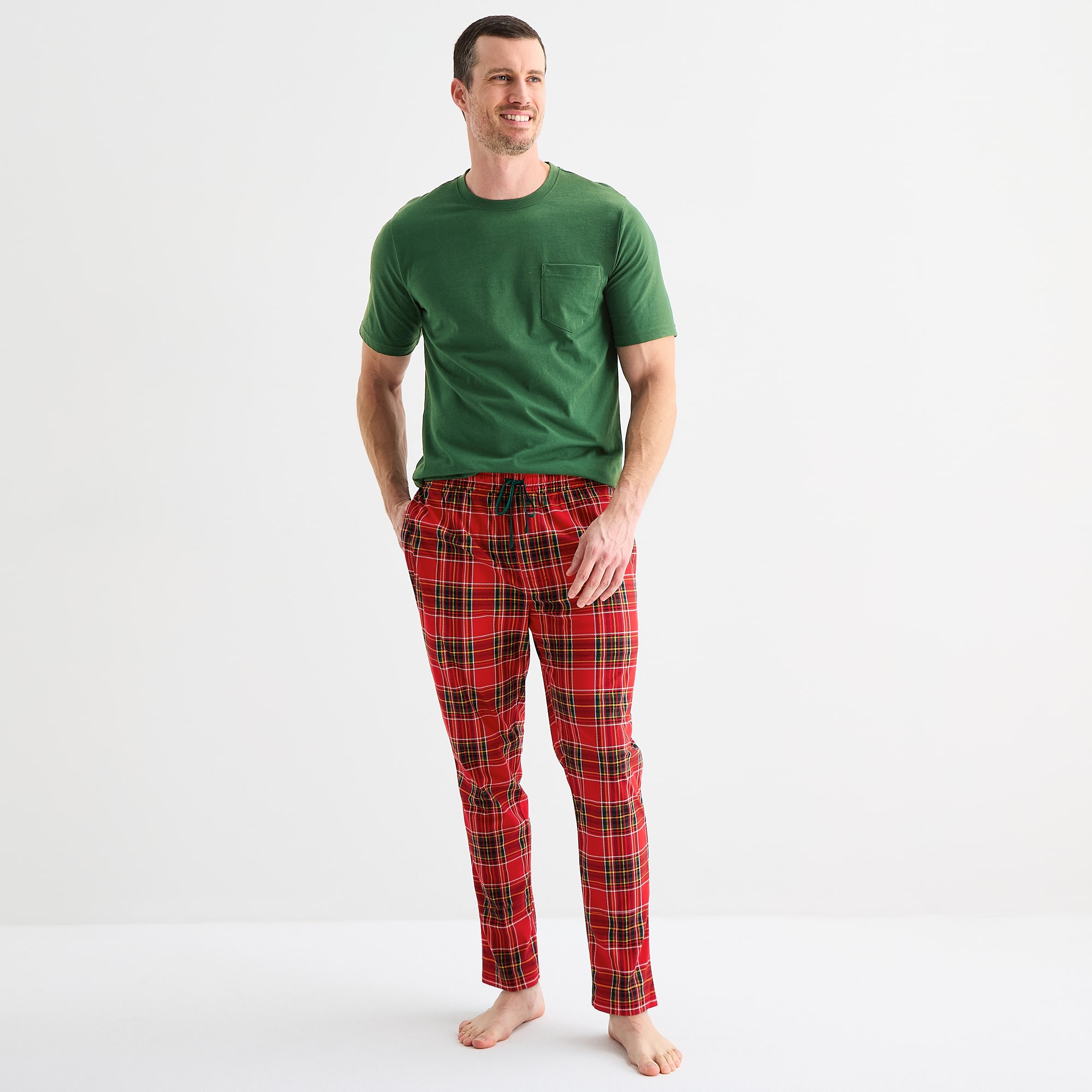 St. John's Bay Mens Crew Neck Short Sleeve 2-pc. Pajama Set