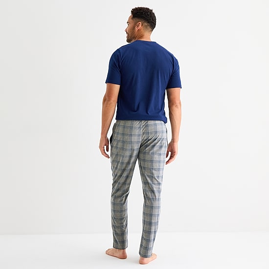St. John's Bay Mens Crew Neck Short Sleeve 2-pc. Pajama Set