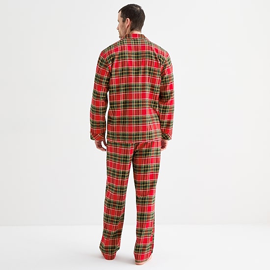 St. John's Bay Mens Flannel Long Sleeve 2-pc. Pajama Set